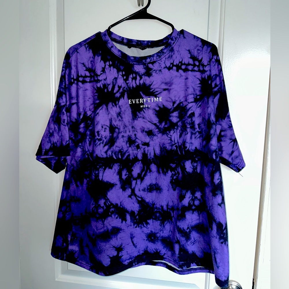 EVERYTIME MISS YOU Purple Tie-Dye Tee 👕